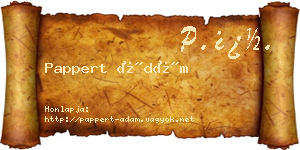Pappert Ádám névjegykártya